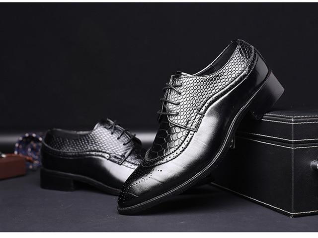 Fashion Leather shoes Men Dress Shoe Pointed Oxfords Shoes