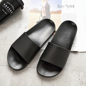 Casual Black And White Shoes Non-slip Slides Bathroo Sandals