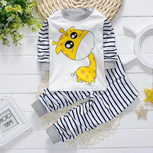 Spring infant baby boys girls clothes sets outfits cotton animal sports suit