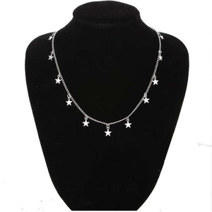 Women Jewelry Natural Alloy Gold Color Star Pendant Necklace