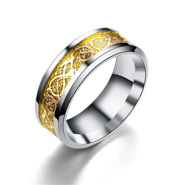 Irish Dragon Titanium Carbide Ring 8mm  Wedding Bands Couple