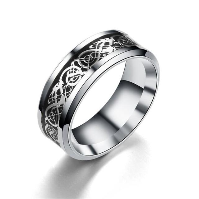 Irish Dragon Titanium Carbide Ring 8mm  Wedding Bands Couple