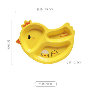 Creative Kids Dish Cartoon Animal Line Pig Chicken Plate Children's Porcelain Tableware Food Container Dinnerware Set Crockery