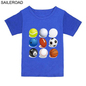 Ball Sports Wear Baby Boys T Shirt Pure Cotton Toddler Kids Girls Shorts T-Shirts