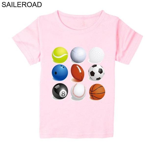 Ball Sports Wear Baby Boys T Shirt Pure Cotton Toddler Kids Girls Shorts T-Shirts