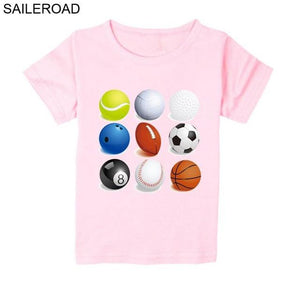 Ball Sports Wear Baby Boys T Shirt Pure Cotton Toddler Kids Girls Shorts T-Shirts