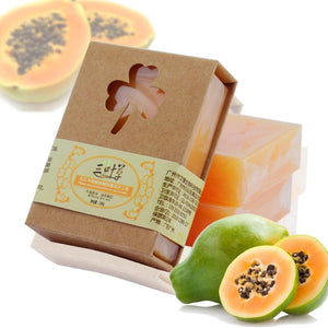 100g Natural Organic Herbal Green Papaya Whitening Handmade Soap Lightening Skin Remove Acne Moisturizing Cleansing Bath Soap