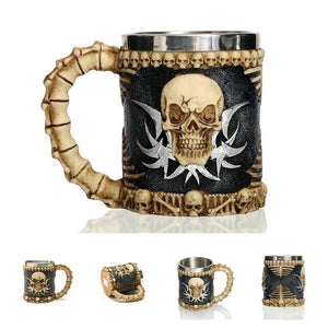 Retro Dragon Resin Stainless Steel Mug Skull Knight