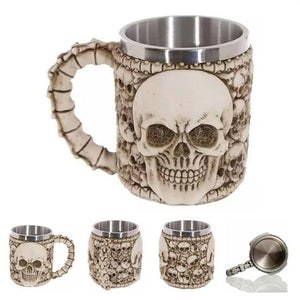 Retro Dragon Resin Stainless Steel Mug Skull Knight