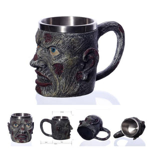 Retro Dragon Resin Stainless Steel Mug Skull Knight