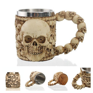 Retro Dragon Resin Stainless Steel Mug Skull Knight