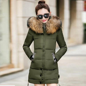 Winter Jacket Women Big Fur Hooded Parka Long Coats Cotton Padded Ladies Winter Coat Women Warm Thicken Jaqueta Feminina Inverno