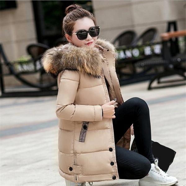 Winter Jacket Women Big Fur Hooded Parka Long Coats Cotton Padded Ladies Winter Coat Women Warm Thicken Jaqueta Feminina Inverno