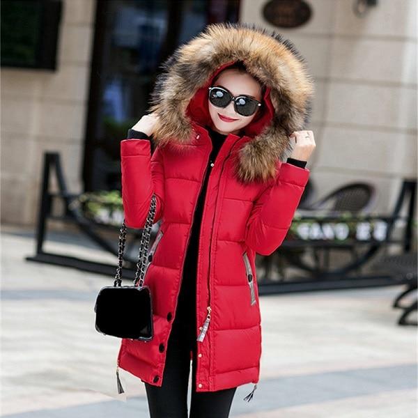 Winter Jacket Women Big Fur Hooded Parka Long Coats Cotton Padded Ladies Winter Coat Women Warm Thicken Jaqueta Feminina Inverno