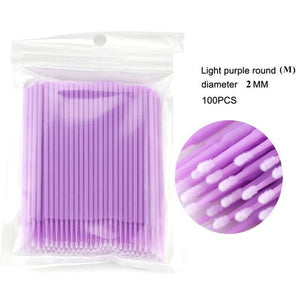 100Pcs/bag Disposable MicroBrush Eyelashes Extension  Individual Lash Removing Swab