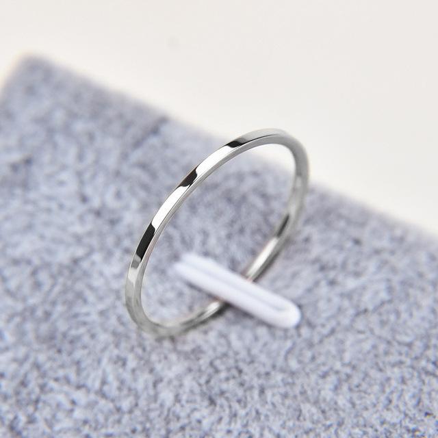 Titanium Steel Silver-color Couple Ring