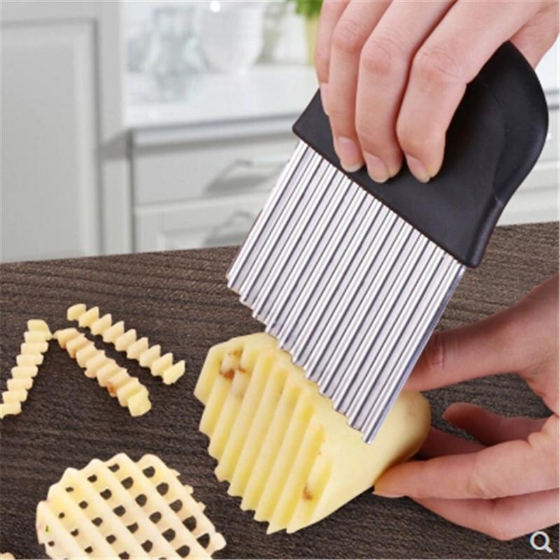 French Fries Cutter Stainless Steel Serrated Blade Easy Slicing