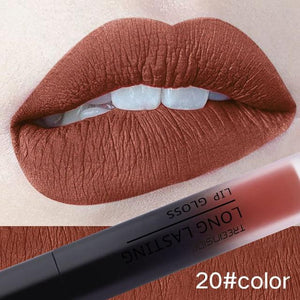 24 Color Liquid Matte Makeup Waterproof Red Lip Long Lasting Gloss Lipstick