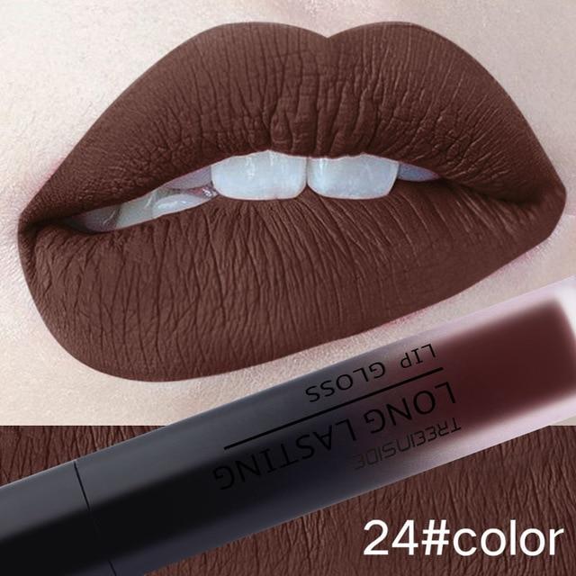 24 Color Liquid Matte Makeup Waterproof Red Lip Long Lasting Gloss Lipstick