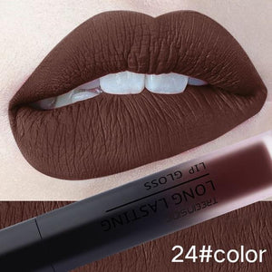 24 Color Liquid Matte Makeup Waterproof Red Lip Long Lasting Gloss Lipstick