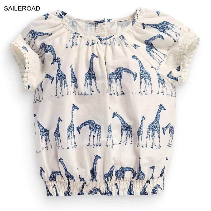 SAILEROAD Animal Giraffe Cotton Baby Toddler Girls Shorts T-Shirts