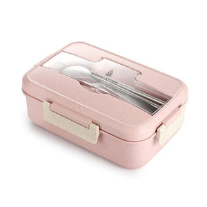 TUUTH Microwave Lunch Box Wheat Straw Dinnerware Food Storage Container Children Kids School Office Portable Bento Box