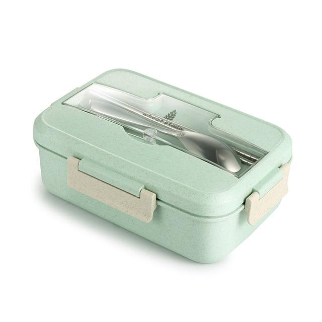 TUUTH Microwave Lunch Box Wheat Straw Dinnerware Food Storage Container Children Kids School Office Portable Bento Box