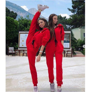 New Fashion Women Sexy Jumpsuit Long Sleeve High Waist Jumpsuit Hoodies Street Wear Drawrsing Jumpsiut Romper Long Trousers