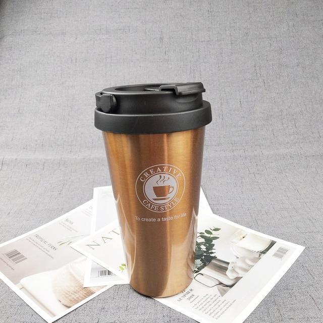 500ML Coffee Mug Creative 304 Stainless Steel Double Wall Vacuum Insulated