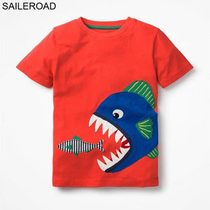 SAILEROAD 2-7 Year Shark Bite Fish Baby Newborn Boys Topwear