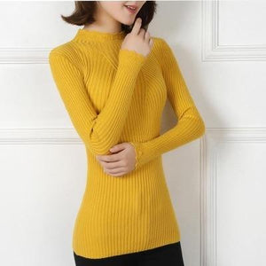 Knitting Women Sweaters And Pullovers Solid Color Turtleneck Slim Casual Ladies Knitted Sweater Winter New Chic Lace Pullover