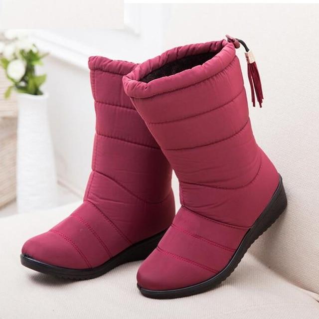 New Women Boots Female Down Winter Boots Waterproof Warm Ankle Snow Boots