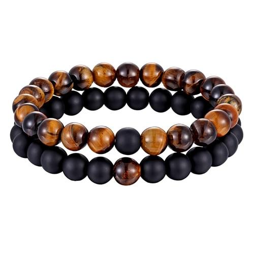 7 Style Couples Distance Bracelet Natural Stone Yoga Beaded Bracelet