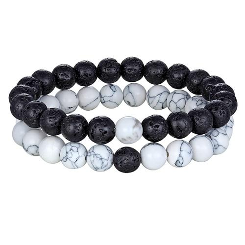 7 Style Couples Distance Bracelet Natural Stone Yoga Beaded Bracelet