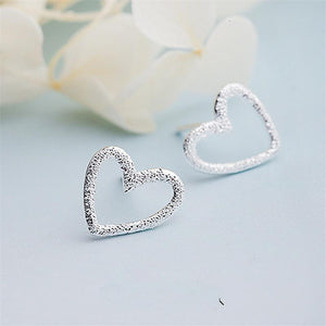 Female Heart Stud Earring 100% 925 Sterling Silver Earrings