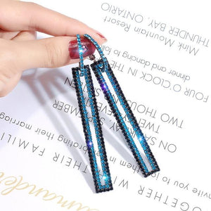 FYUAN Fashion Long Geometric Drop Earrings Luxury Gold Silver Color