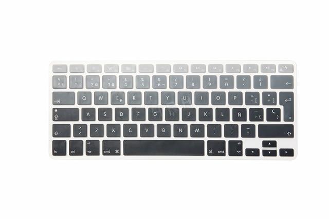 HRH UK/EU ESP Slim Spanish Gradient Rainbow Silicone Keyboard Cover Keypad Skin Protector For Mac book Air Pro Retina 13 15 17