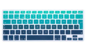 HRH UK/EU ESP Slim Spanish Gradient Rainbow Silicone Keyboard Cover Keypad Skin Protector For Mac book Air Pro Retina 13 15 17