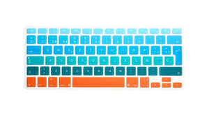 HRH UK/EU ESP Slim Spanish Gradient Rainbow Silicone Keyboard Cover Keypad Skin Protector For Mac book Air Pro Retina 13 15 17
