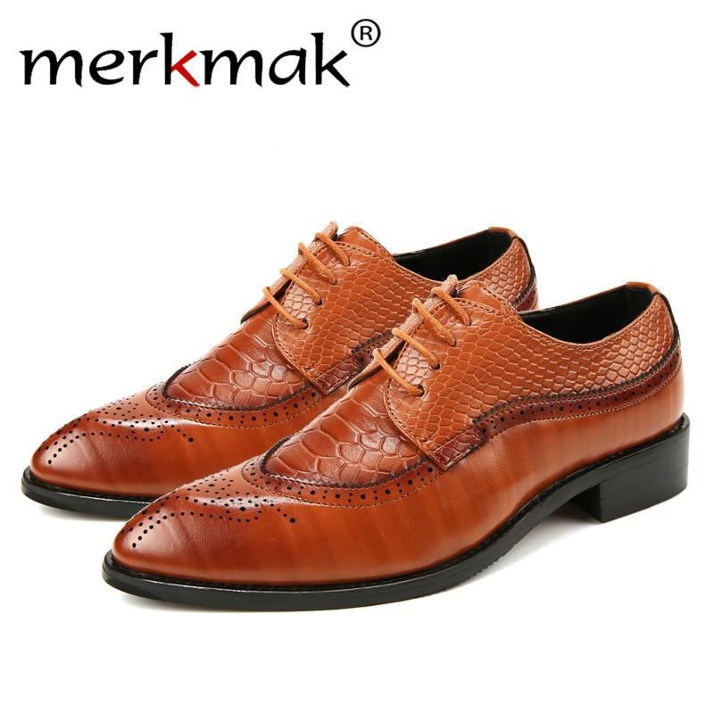 Fashion Leather shoes Men Dress Shoe Pointed Oxfords Shoes