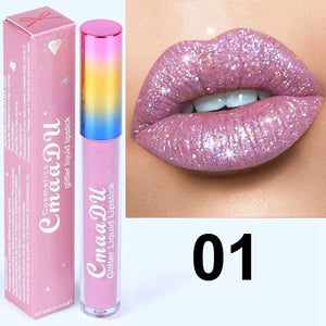 Glitter Lips Make Up Liquid Lipstick Waterproof Long Lasting Shimmer