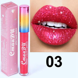 Glitter Lips Make Up Liquid Lipstick Waterproof Long Lasting Shimmer