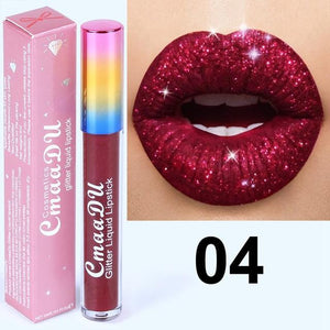 Glitter Lips Make Up Liquid Lipstick Waterproof Long Lasting Shimmer