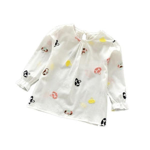 Casual Girls Autumn Spring Floral Cotton T-shirt Children Clothes