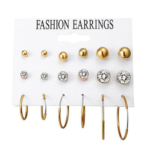 Minimalist Mixed Small Earrings Set Simple Geometric Stud Earrings for Women