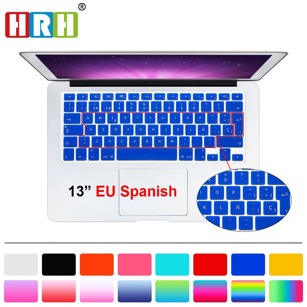 HRH Silicone Waterproof Silicone Keyboard Covers Skins Protector For Macbook Air Pro 13 15 17  for Mac book Spanish EU Version