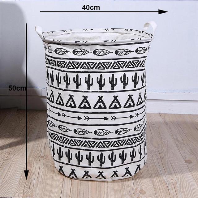 Folding Laundry Storage Basket for Toys Geometry Storage Barrel Standing Clothing Storage Bucket Laundry Organizer Holder Pouch