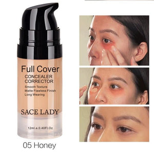 SACE LADY Face Concealer Cream Full Cover Makeup Liquid Facial Corrector Waterproof Base Make Up for Eye Dark Circles Cosmetic