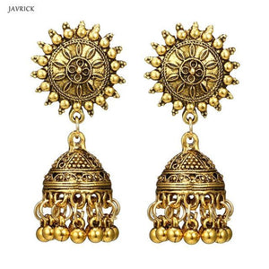 Vintage Earrings Traditional Gold Sliver Chandbali Kundan Jhumka Jhumki