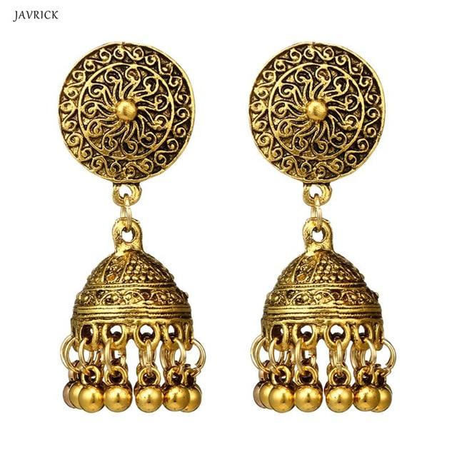 Vintage Earrings Traditional Gold Sliver Chandbali Kundan Jhumka Jhumki